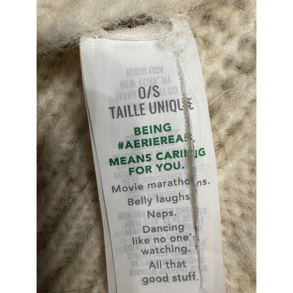 Aerie Cream Cable Knit Scarf Soft Warm Winter Accessory One Size - Picture 5 of 6